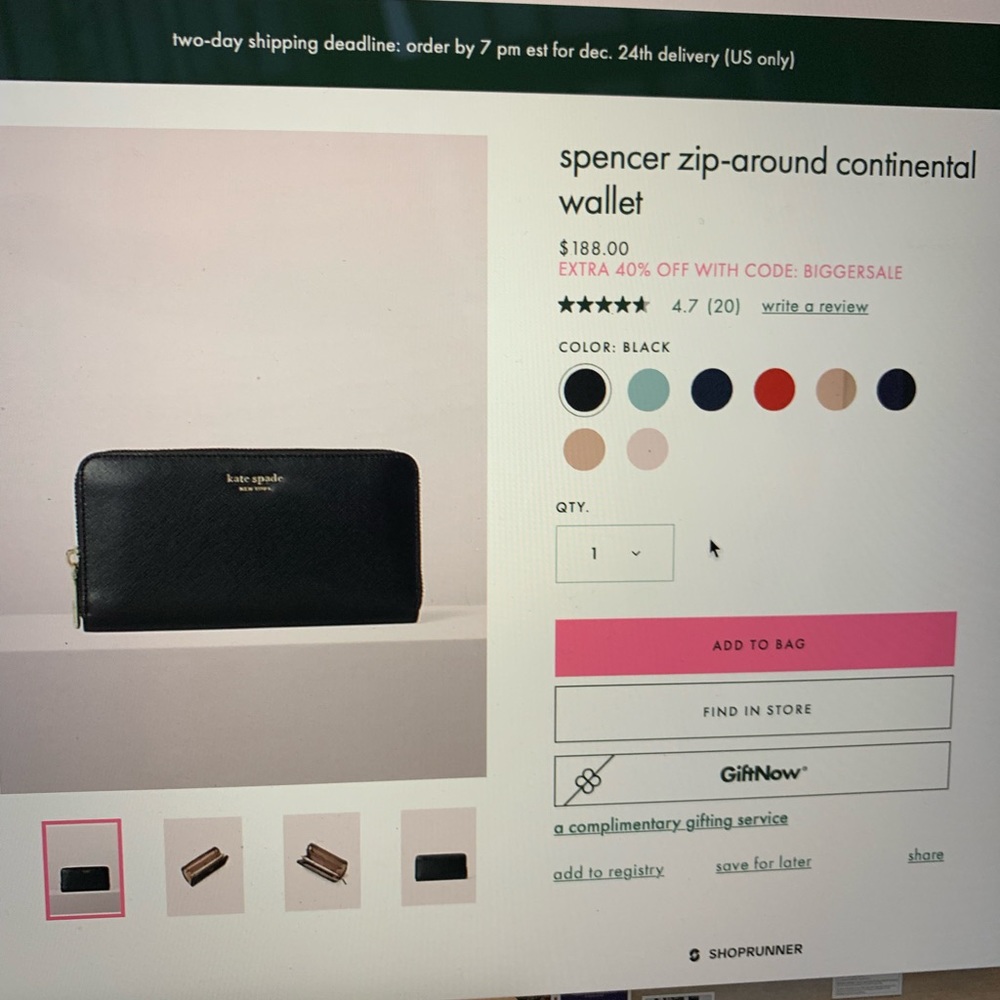 Spenser ZIP Around Wallet Kate Spade - Picture 4 of 4
